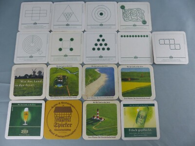 Lot of 17 different SOUS BOCK JEVER GAMES beer mats bierviltje Bierdeckel C22