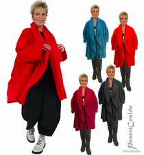 LAGENLOOK Oversize Fleece Jacke Kurz-Mantel 46 48 50 52 54 56 58 XL-XXL-XXXL 