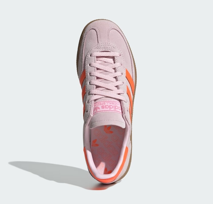 New Adidas Women's Handball Spezial Shoes - Clear Pink / Solar Orange (JS0250) image 2