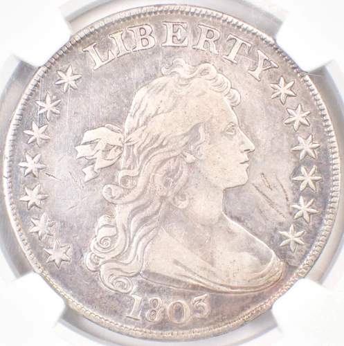 1803 Draped Bust Silver Dollar $1 Coin - Certified NGC VF Detail - Rare Date