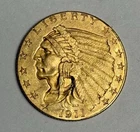 Mint State 1911-P Indian Head Gold Quarter Eagle All Original U.S. $2.50 Low MS