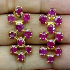 925 Sterling Silver Earrings Oval Ruby 5x4mm Natural Gemstone Jewelry