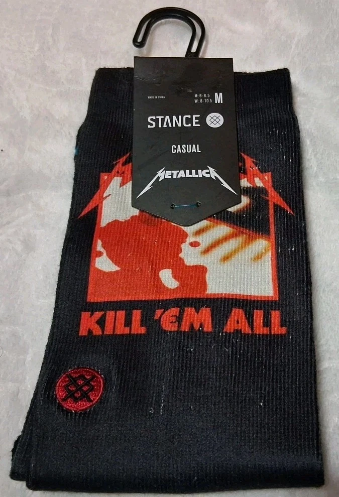 METALLICA Stance Kill Em All Casual Crew Cushion Size Medium Unisex Adult Socks