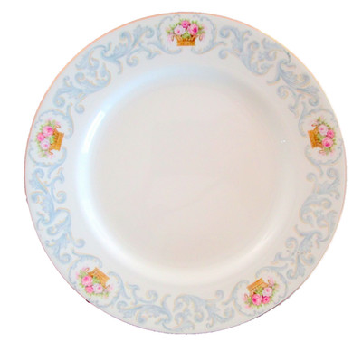 THE TARIFA Johnson Bros England Set 5 Salad Plates 8.75'' Pink Rose Flower Basket