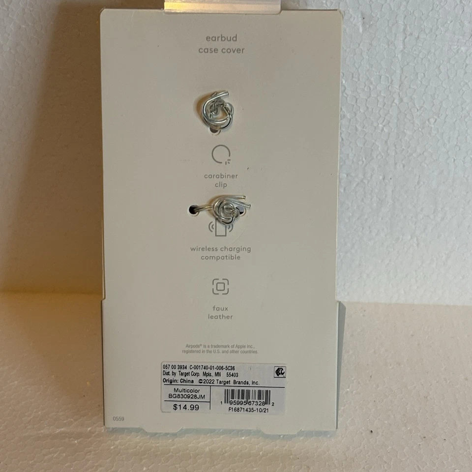 Capa de couro sintético Heyday com clipe compatível com Apple AirPods geração 1 e 2 - orquídea/vermelho/roxo - Imagem 2 de 4