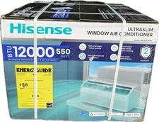Hisense UltraSlim 12,000 BTU Smart Inverter Window AC, Remote Quiet Energy Star