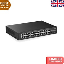 Versatile 24-Port PoE Switch with Gigabit Uplink & Easy Setup for Home/Office