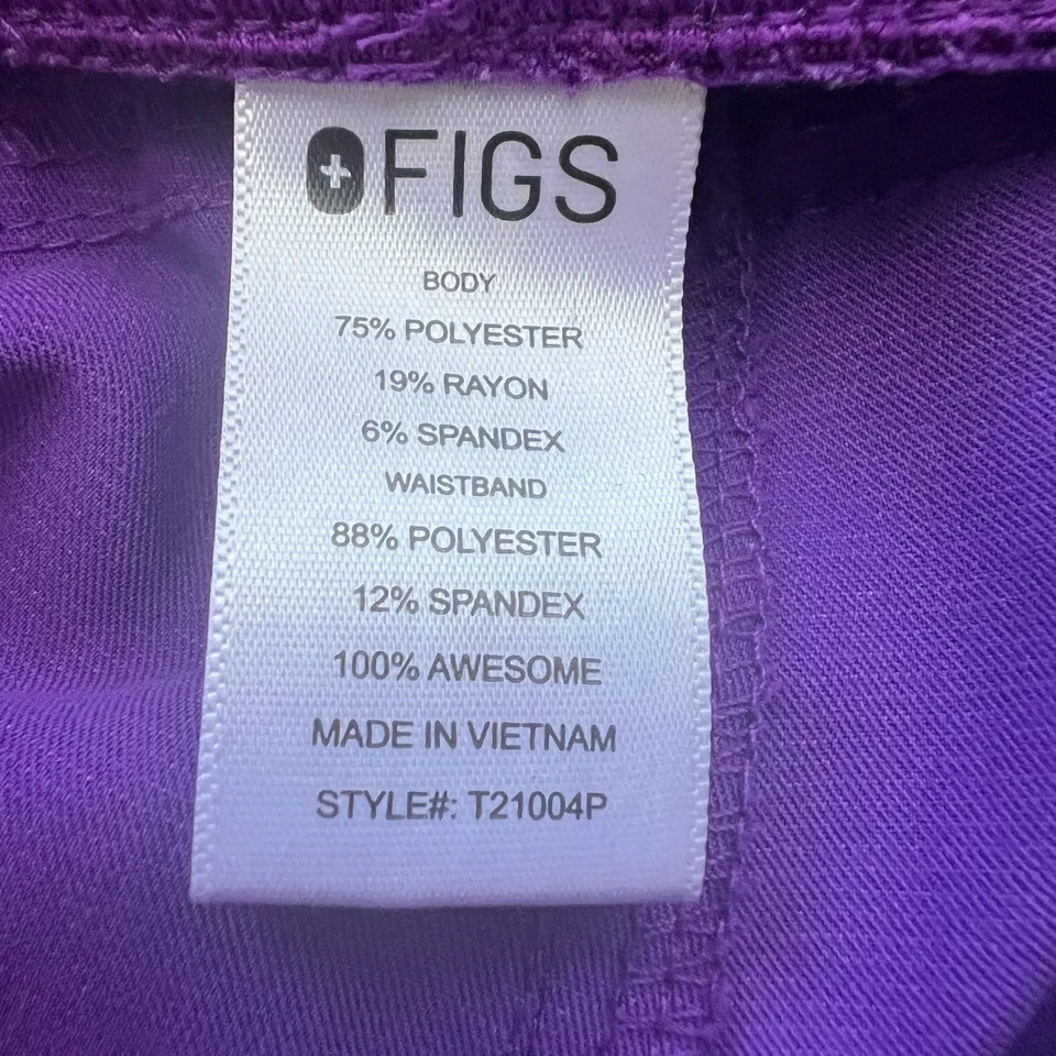 Pantalones Médicos Figs Cargo Para Mujer Medianos Púrpura Pierna Recta Cordón Cintura Trabajo Foto 3 de 4