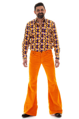 Comycom Herren Cord Schlaghose orange