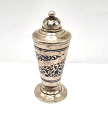 Toller antiker russischer Salz / Zuckerstreuer oder Parfümflacon aus 875 Silber
