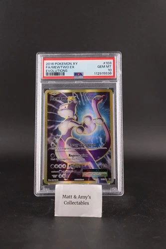 Pokémon XY Evolutions Mewtwo EX #103/108 2016 Full Art PSA 10