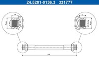 1 X Bremsschlauch ATE 24.5201-0136.3 FüR VW Golf III Vento Seat