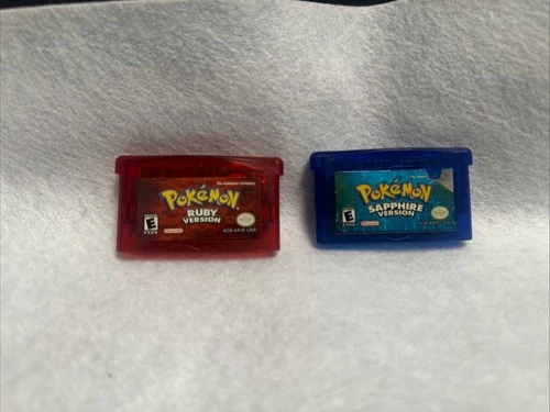 Pokemon Ruby And Sapphire (Nintendo Game Boy Advance) Authentic with New Battery