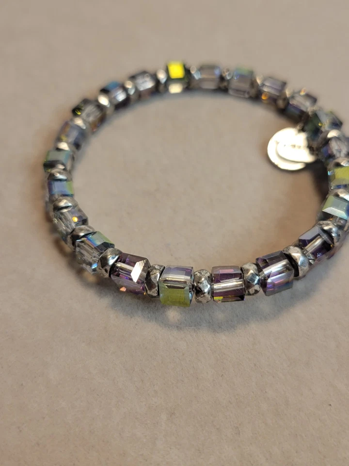 Alex and Ani Vintage 66 Bracelet Crystal Beaded Sterling Silver - Image 3 of 4