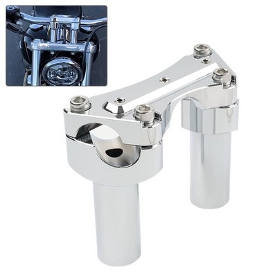 3,5 ''gerade Lenker Riser & Top Clamp Chrom Für Harley Dyna Tour Road Glide