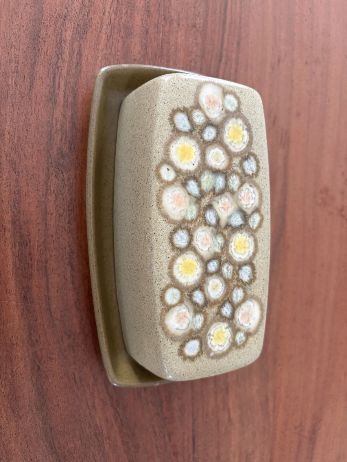 Franciscan Reflections Rectangular Butter Dish. Hand Painted In England.