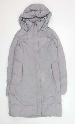 The North Face Damen grauer langer gefütterter Mantel mit Kapuze Gr. S Winter