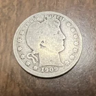 1909 Barber Quarter Actual Coin. Shop My Store For Quarters Melt @$12.50 (12/18)