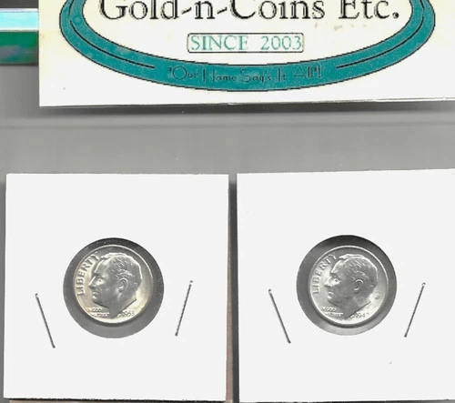 1947s & 1955s ROOSEVELT (2) SILVER DIMES BU+!  VERY NICE MINT GEMS! FREE SHIP!!