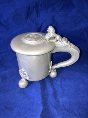 King Karl XII Pewter Lidded Stein GAB Sweden Z8 production code 1935-37 Weighty
