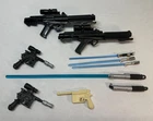 Vintage Star Wars 1:6 Scale & 3 3/4" Weapons Set, Lightsabers, Blasters, Solo