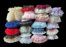  1 GRAB BAG different size and style ruffled lace trim ribbon 30 yards