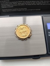 1872 FULL SOVEREIGN & 9K GOLD PENDANT SURROUND USED GOOD CONDITION