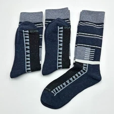 BOMBAS 3 Pairs Men's Honeycomb Lightweight Calf Socks athletic Size Med black