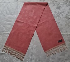 SCARF VINTAGE AUTHENTIC SAMMY SOLID ART ROSES LAMBSWOOL PINK LONG FRINGE WOMENS