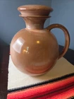VINTAGE FRANKOMA POTTERY BROWN COFFEE CARAFE POT W/ STOPPER W/OUT WARMING STAND