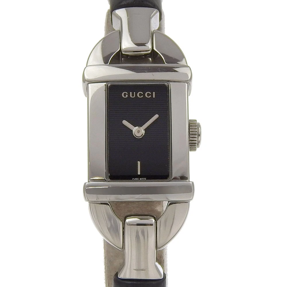 GUCCI Bracciale Orologi 6800L Quadrante Nero Acciaio Inox Bamboo Quarzo Analogico...