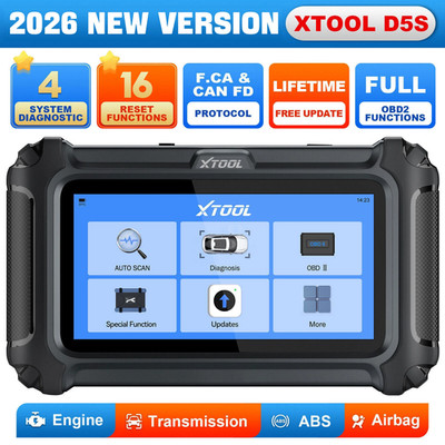 2026 XTOOL D5S OBD2 Scanner Car Code Reader Scan Tool FCA AutoAuth 16+ Services