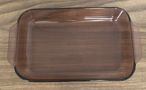 Vintage Pyrex Baking Dish Corning Cranberry Rectangle 11x7x1.5 USA