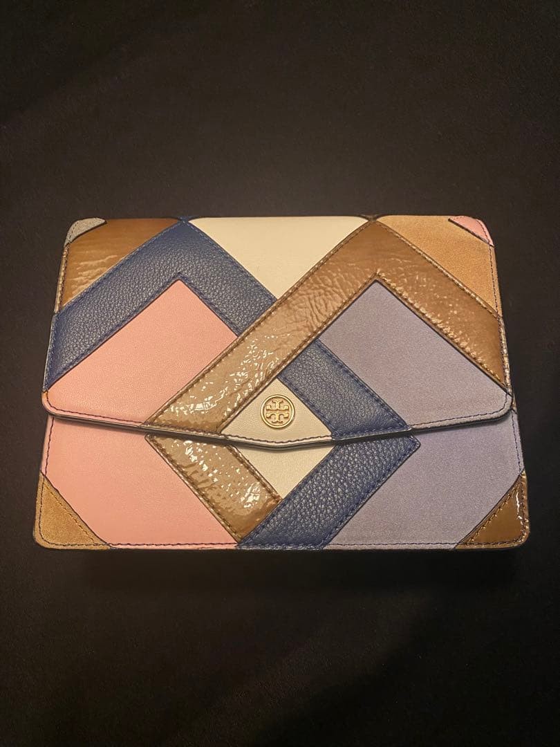 Tory Burch Patchwork Double Chain Shoulder Bag Cr… - image 9