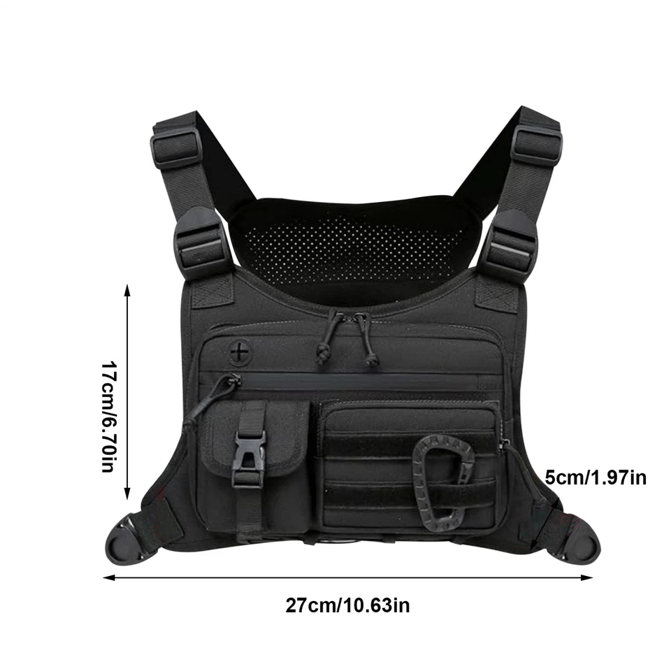 Deporte Correr Combate Pecho Plataforma Bolsa Frontal Kit de Reconocimiento Paquete Chaleco Protector  Foto 3 de 4