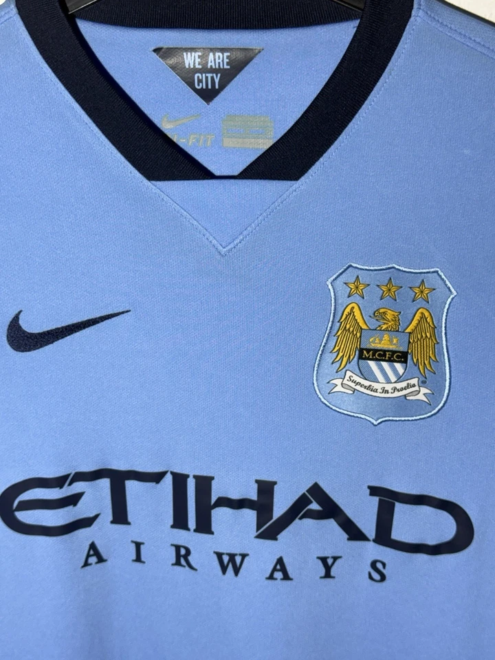 NIKE MANCHESTER CITY 2014-2015 HOME KUN AGUERO 16 FULLSET JERSEY CAMISETA TRIKOT - Photo 4/4