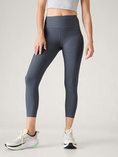 Athleta XS Interval Stash High Rise 7/8 Tight Leggings, Granite Blue Running NWT