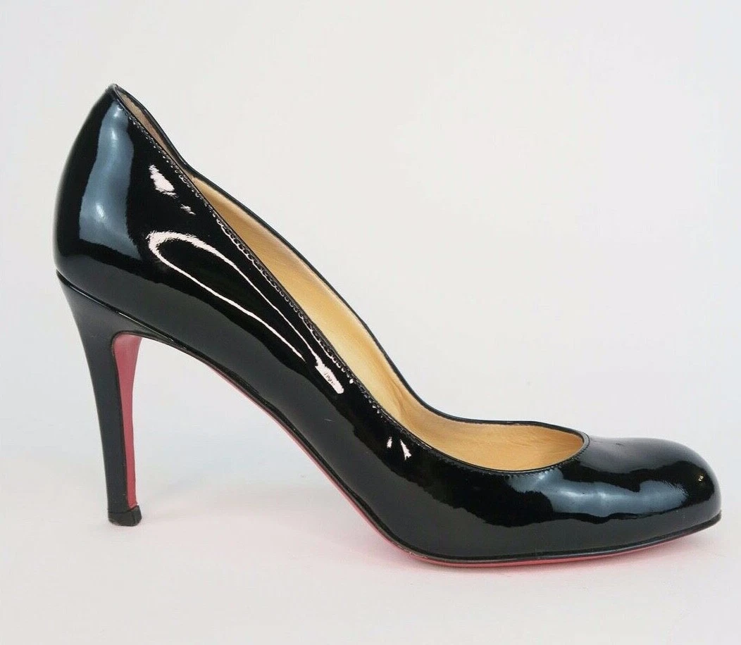 Christian Louboutin Simple Pump 85 Patent Leather Pumps sz 36.5 *Authentic*