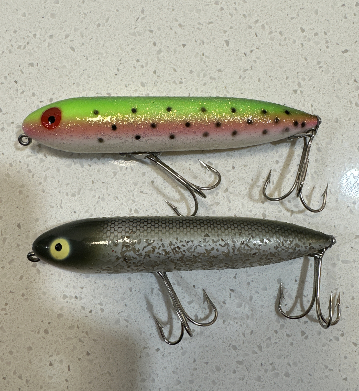 Lot of (2) Heddon Zara Spook Topwater Lures - Rainbow Trout Original - Image 2