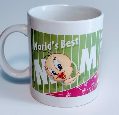 ''WORLD'S BEST MOM'' Mug.  EUC.  Tweety Bird. 12 oz.  Warner Bros. Loony Toons.