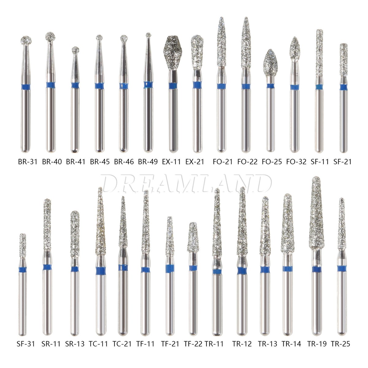 50/100pcs Dental Diamond Burs For High Speed Handpiece