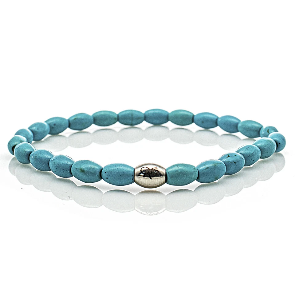 Türkis Armband Bracelet Perlenarmband Damen Herren grün 6mm Edelstahl Perle - Bild 2 von 2