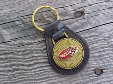 Ford Mustang Mach Iantique Gold Leather Key Fob Nos Hi-quality Classy Key Holder