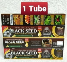 1 Tube BLACK SEED Toothpaste 5 in 1 Essential 100% Fluoride Free & Vegetable Bas