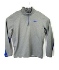 Nike Mens Pullover Therma Fit Gray  Blue 1/4 Zip Size Large