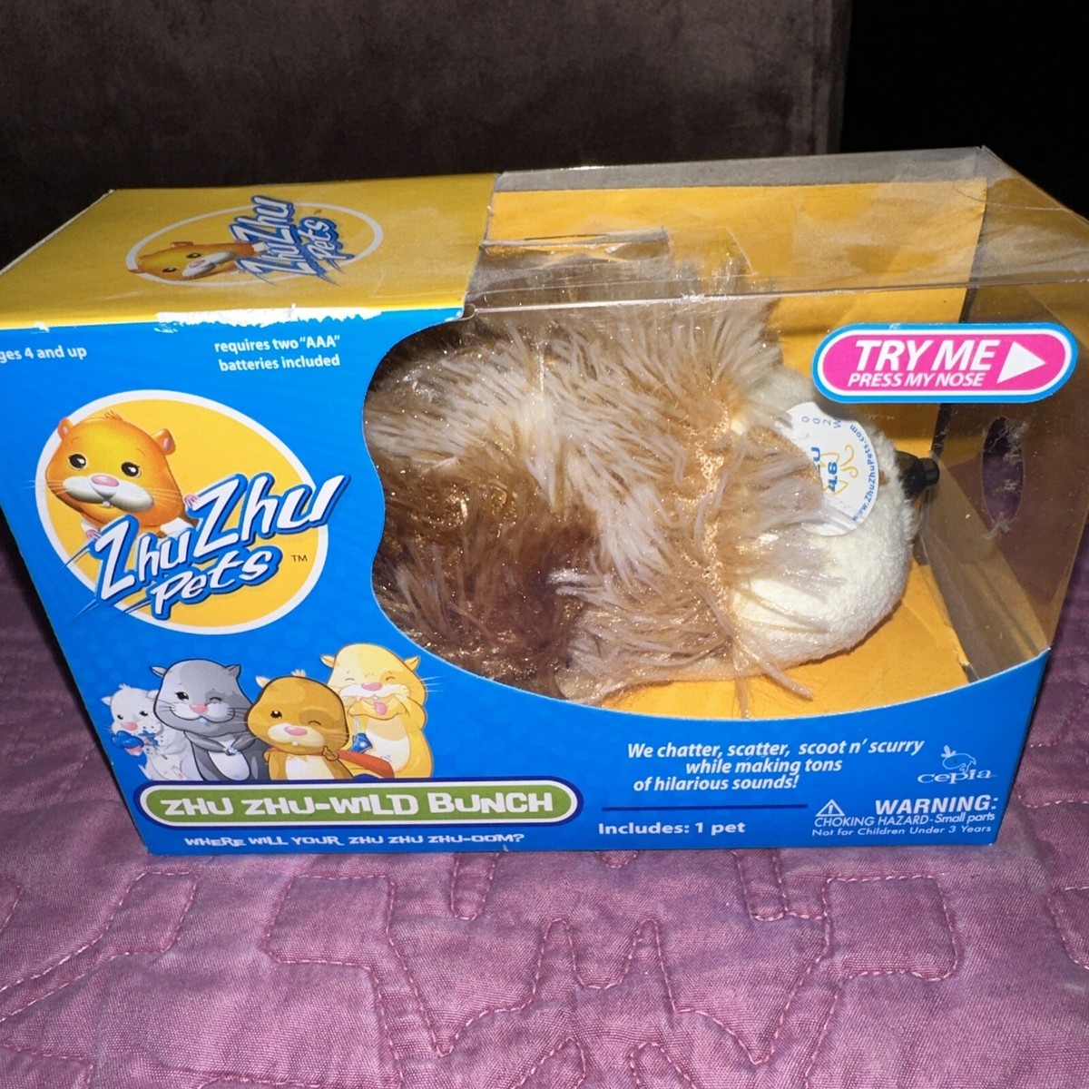 2009 Zhu Zhu Pets Interactive Wild Bunch Zu Zu Tan Fuzzy Hedgehog