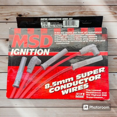 MSD Spark Plug Wire Set - Super Conductor Spark Plug Wire Set, 8 Cyl Multi-Angle