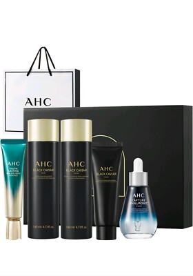 AHC Black Caviar Toner + Lotion + Cream +Eye cream+ Ampoule Moisturizing