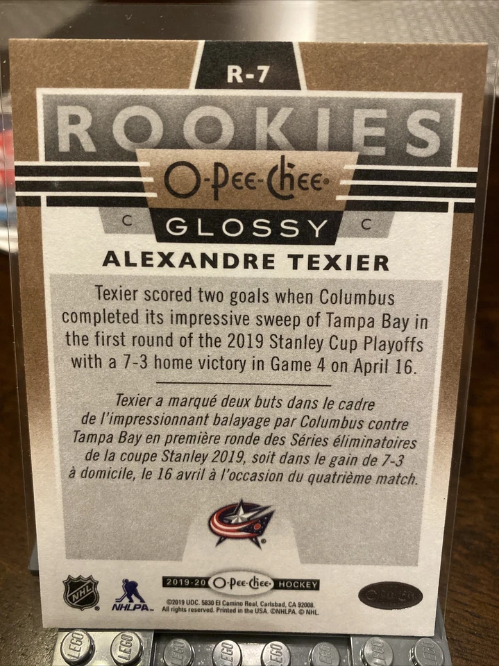 2019-20 O-Pee-Chee Glossy - Columbus Blue Jackets - Alexandre Texier Bronze R-7 - Image 2 of 2