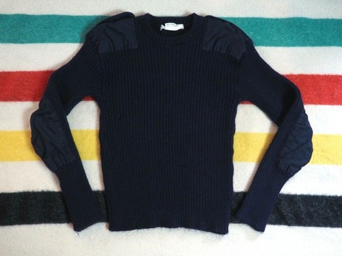Blue Wool Pullover Sweater Army Mens 
